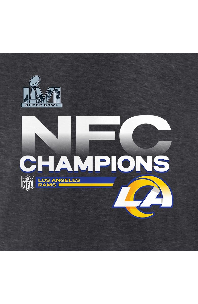 FANATICS Women's Fanatics Branded Heathered Charcoal Los Angeles Rams 2021 NFC Champions Locker Room Trophy Collection V-Neck Pullover Hoodie, Alternate, color, 