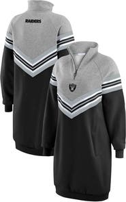 WEAR by Erin Andrews Women's WEAR by Erin Andrews Black/Heather Gray Las Vegas Raiders Chevron Stripe Dress