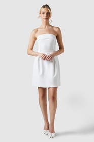 Coast Bow Back Bandeau Bridal Mini Dress