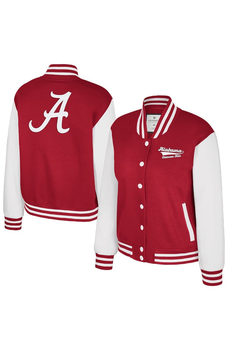 COLOSSEUM Women's Colosseum Crimson Alabama Crimson Tide French Baguette Full Snap Fleece Jacket, Main, color, Crimson