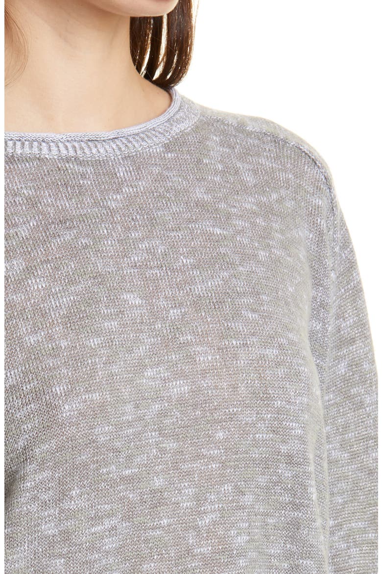 Organic Linen & Organic Cotton Saddle Shoulder Sweater, Alternate, color, SMOKE