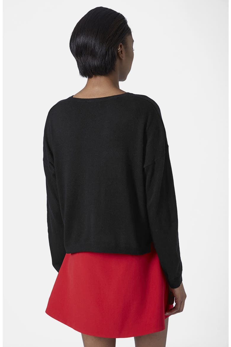 'Life is Boring' Sweater, Alternate, color, BLACK