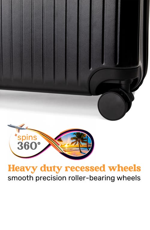 Miami Carry On Ocean Polycarbonate Carry On Spinner Suitcase In Black
