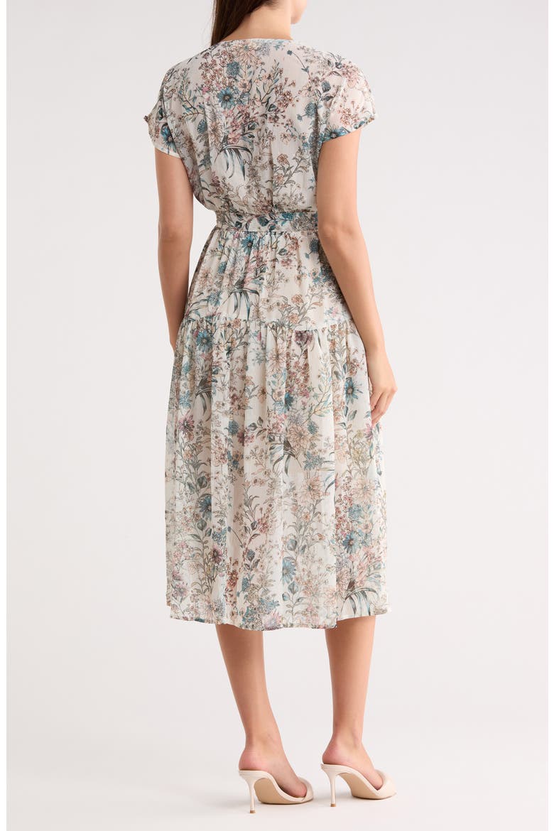 LOVE STITCH Floral Chiffon Dress, Alternate, color, IVORY/ ORCHID