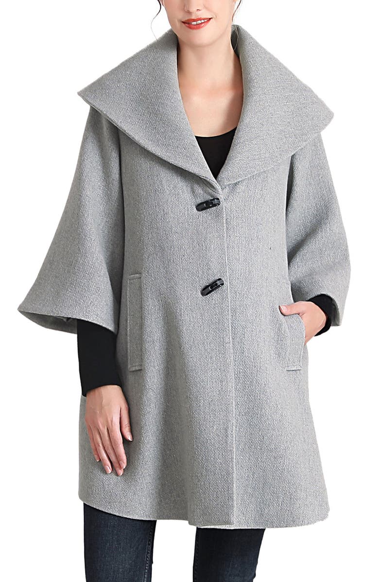 Kimi & Kai Aanya Maternity A-Line Wool Coat with Removable Bib, Alternate, color, Gray
