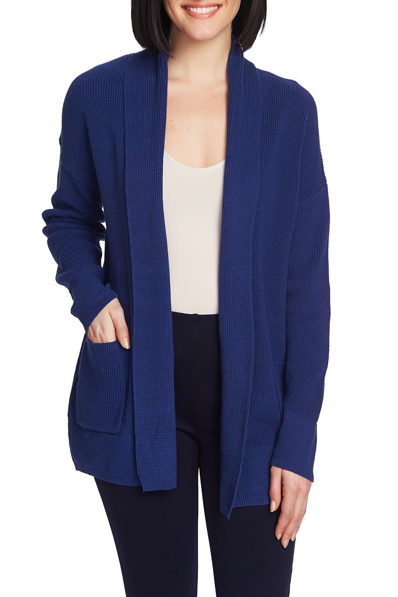 Open Front Long Cardigan, Main, color, PARISIAN SKY