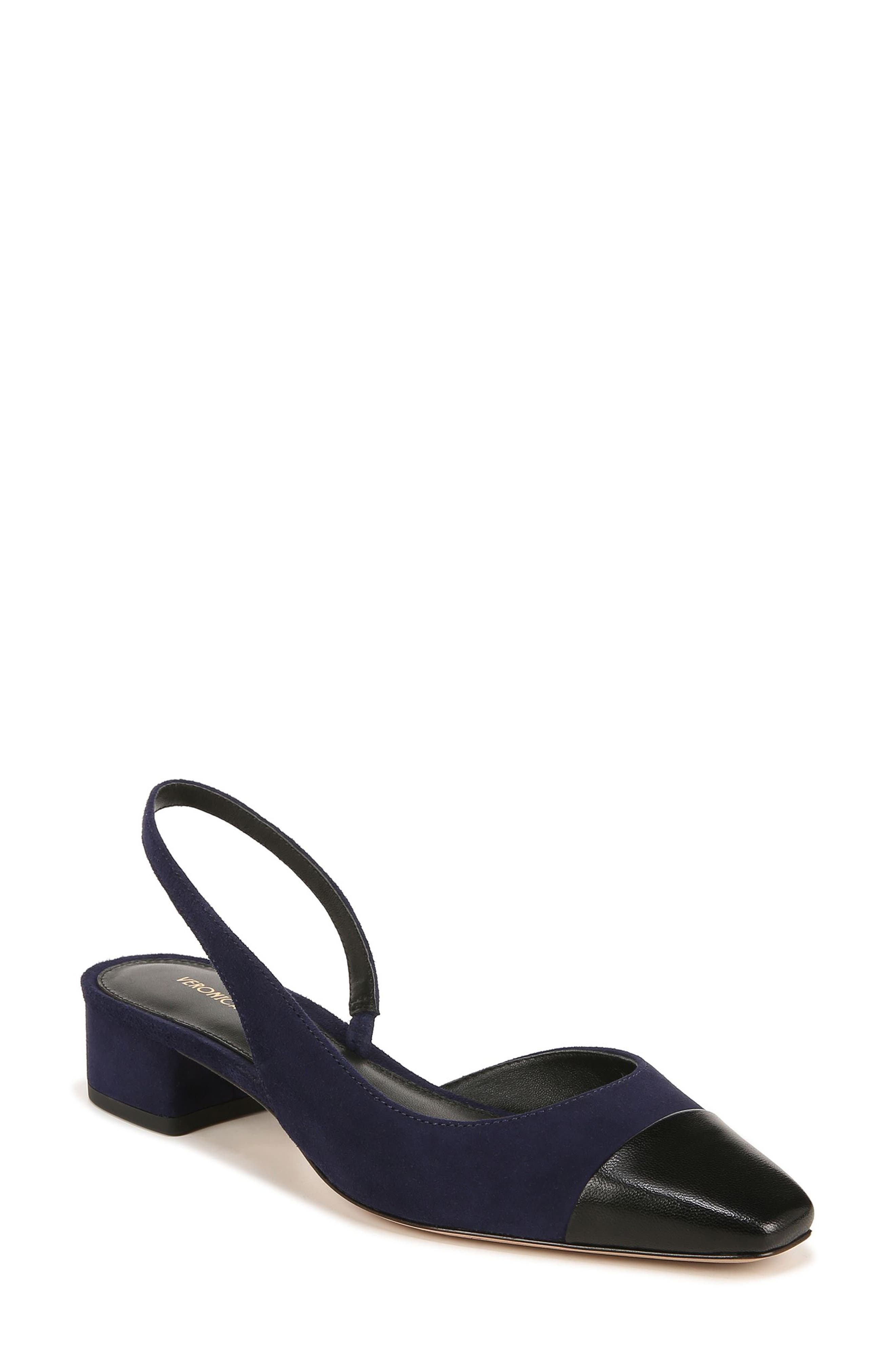 Cecile Half d'Orsay Slingback Pump, Main, color, INDIGO BLUE/ BLACK