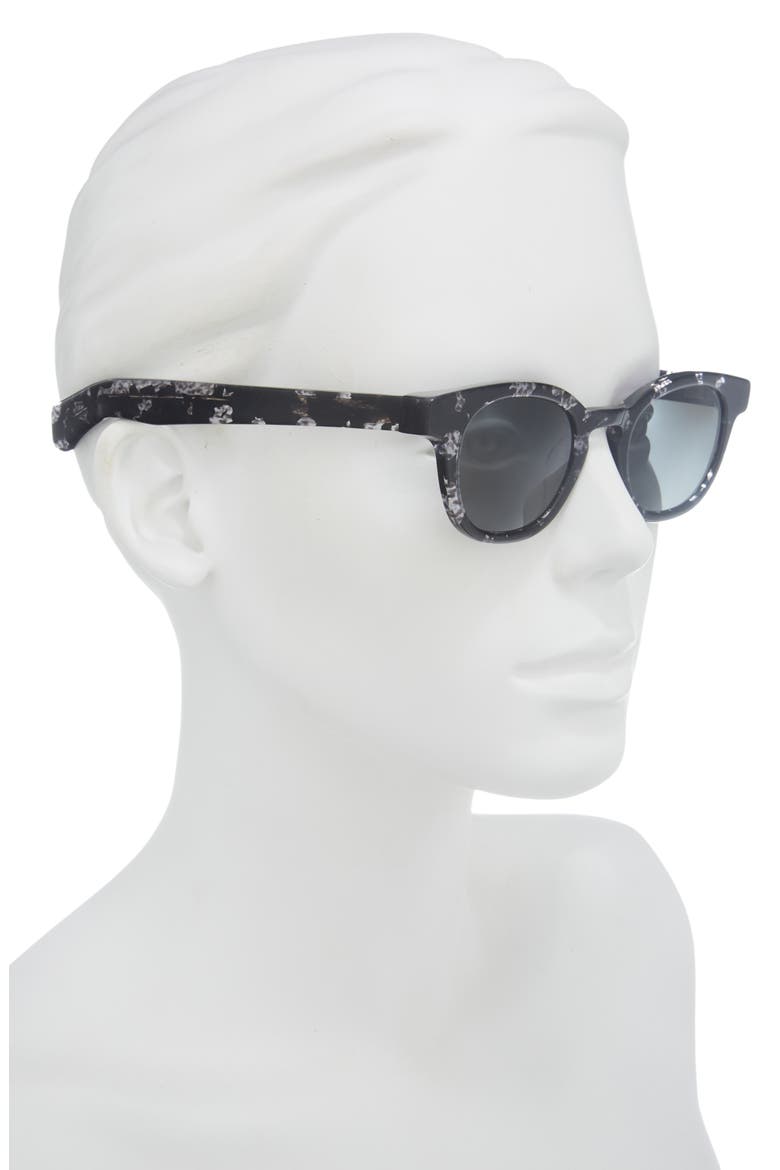 Total Wit 45mm Round Polarized Sunglasses, Alternate, color, BLACK / CLEAR / POLARIZED GREY