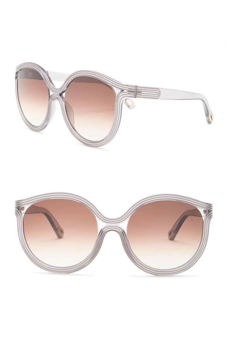 57mm Modified Cat Eye Sunglasses, Alternate, color, GREY