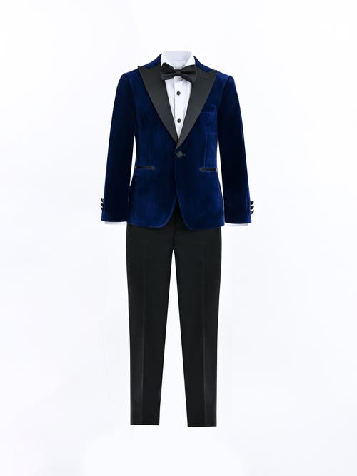 Moustache Velvet Suit In Blue
