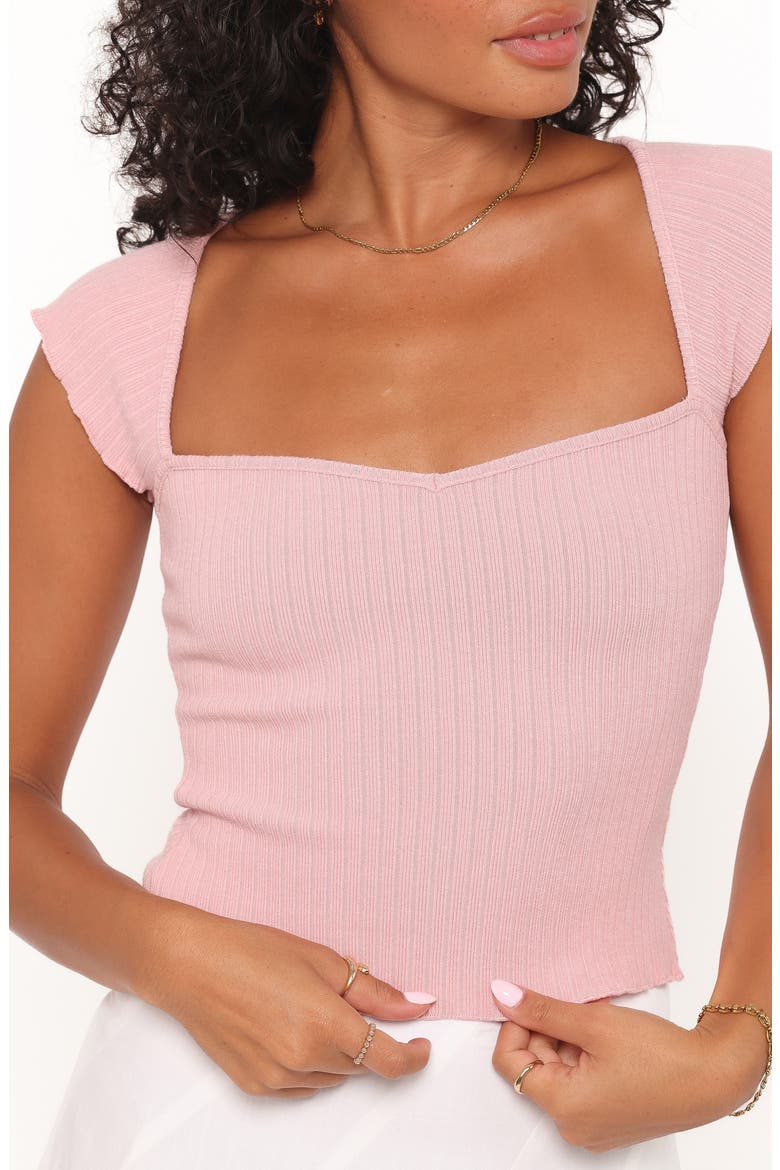 Maura Rib Sweetheart Neck Top, Alternate, color, PALE PINK