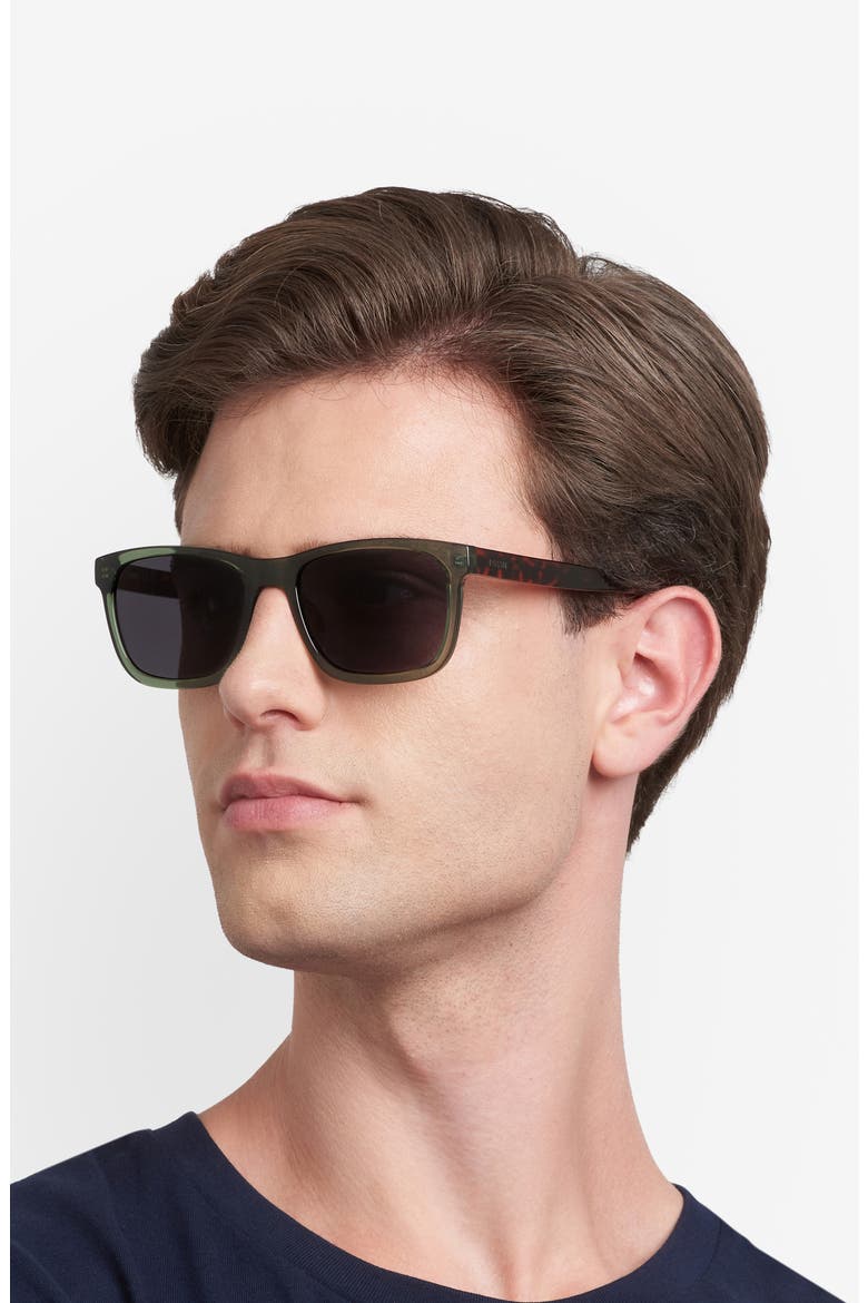 56mm Rectangular Sunglasses, Alternate, color, CRYSTAL GREEN/ GREY
