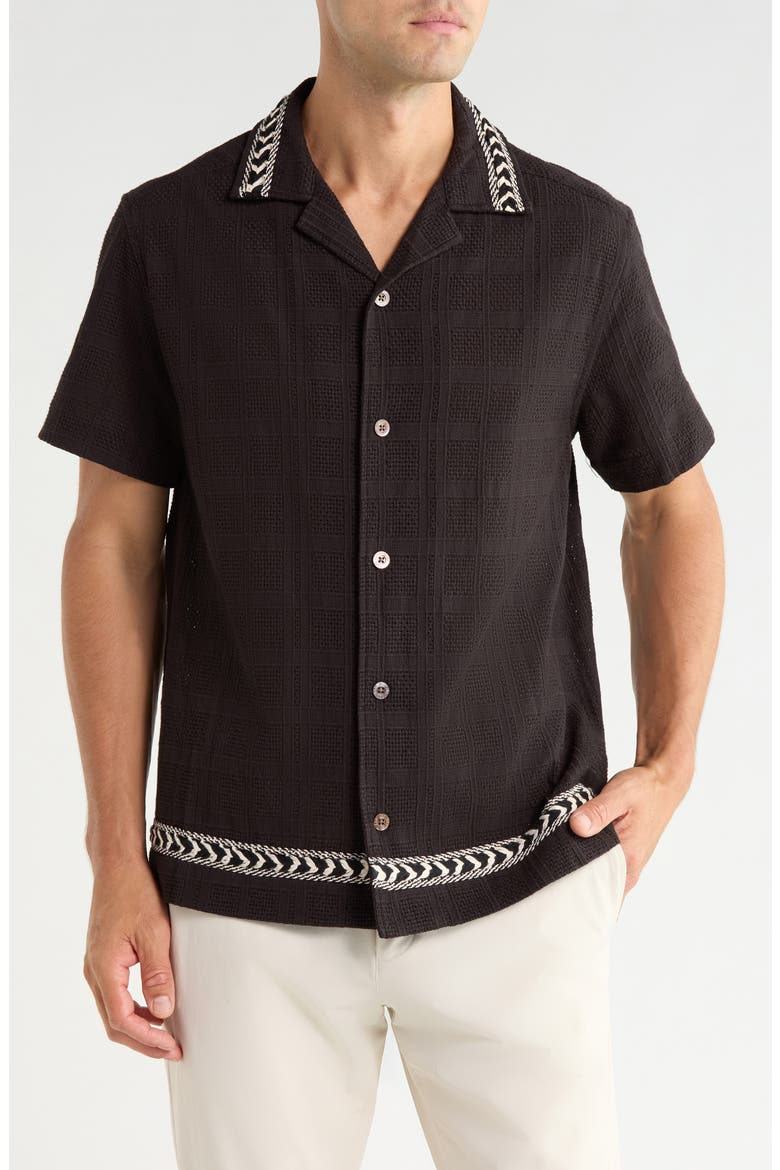 Vargon Cotton Camp Shirt, Main, color, BLACK-01