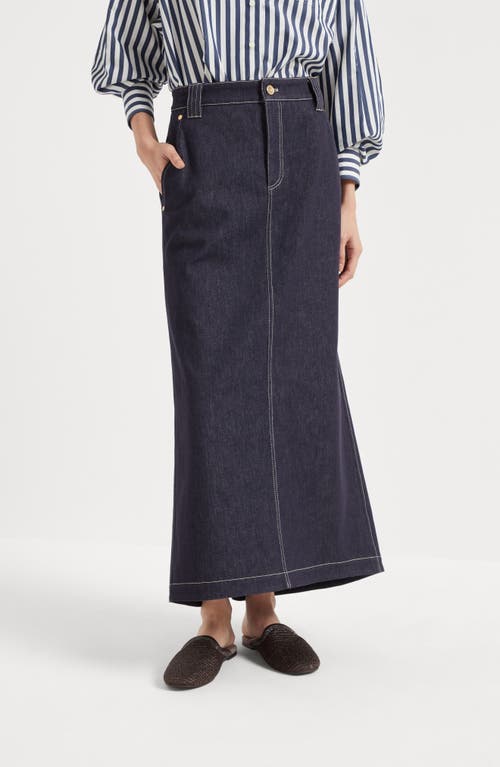 Brunello Cucinelli Five-pocket Skirt In Dark Denim