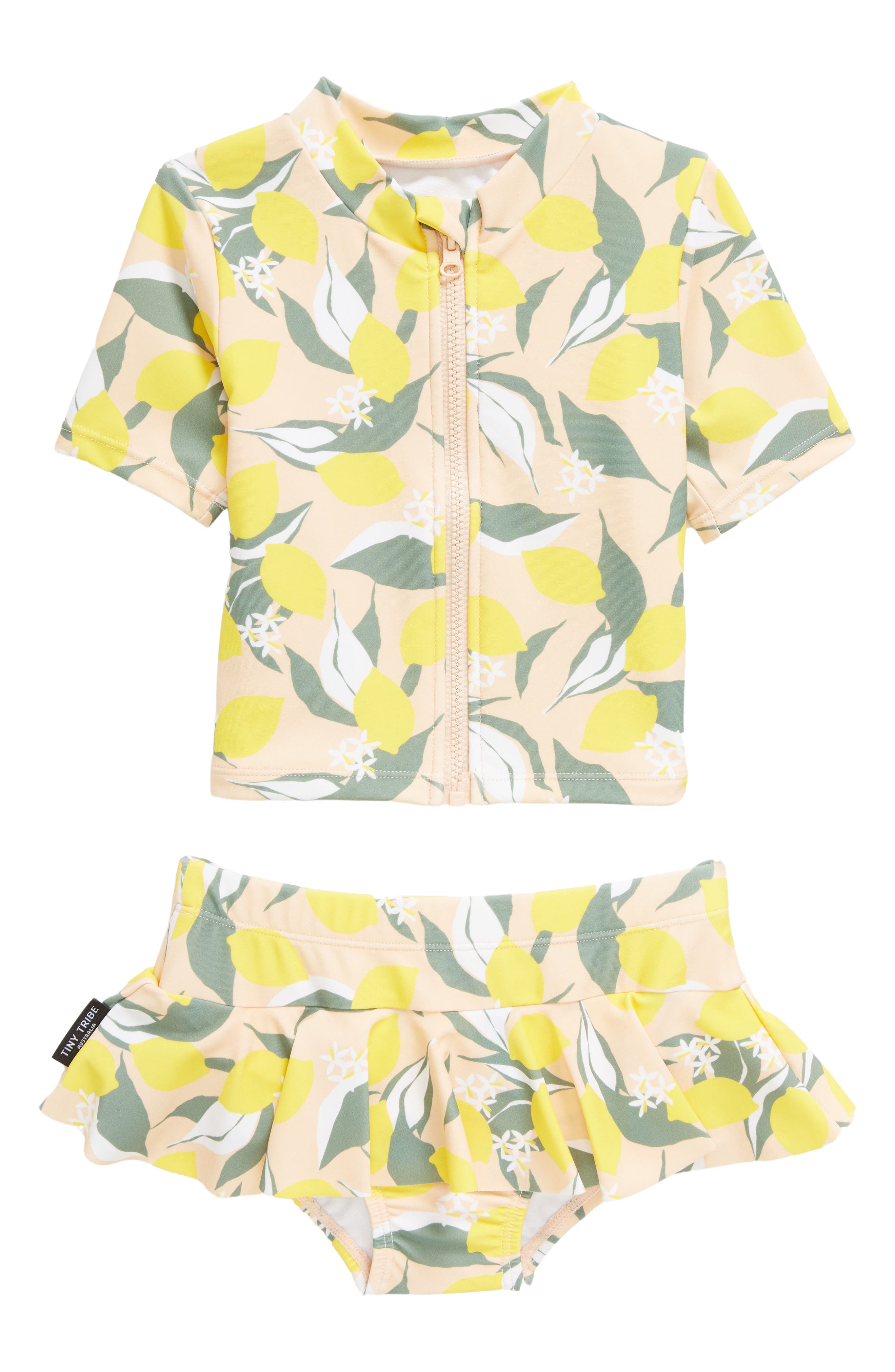 TINY TRIBE Lemon Orchard Two-Piece Rashguard Swimsuit | Nordstromrack