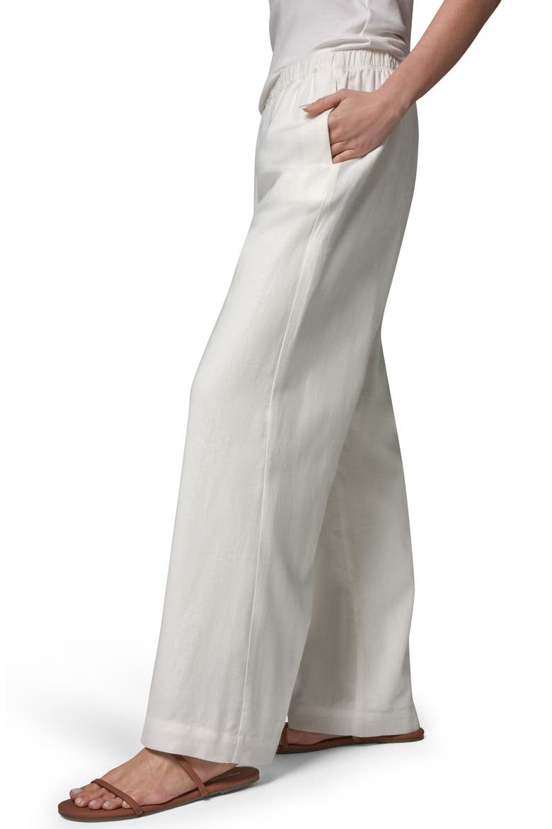 Linen Blend Pull-On Wide Leg Pants, Alternate, color, CREAM