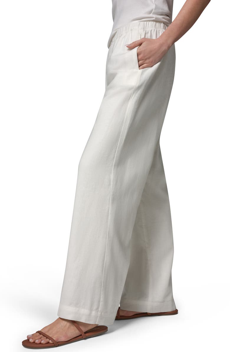 Donna Karan New York Linen Blend Pull-On Wide Leg Pants, Alternate, color, Cream