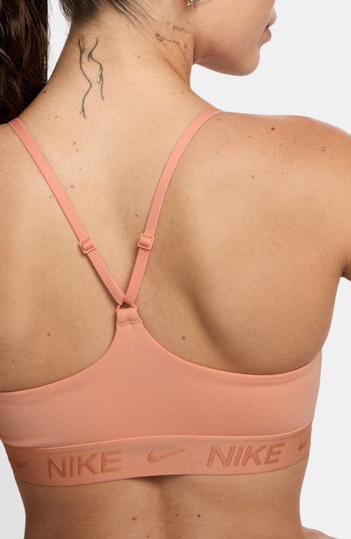 Nike Indy Light Support Padded Adjustable Sports Bra In Orange