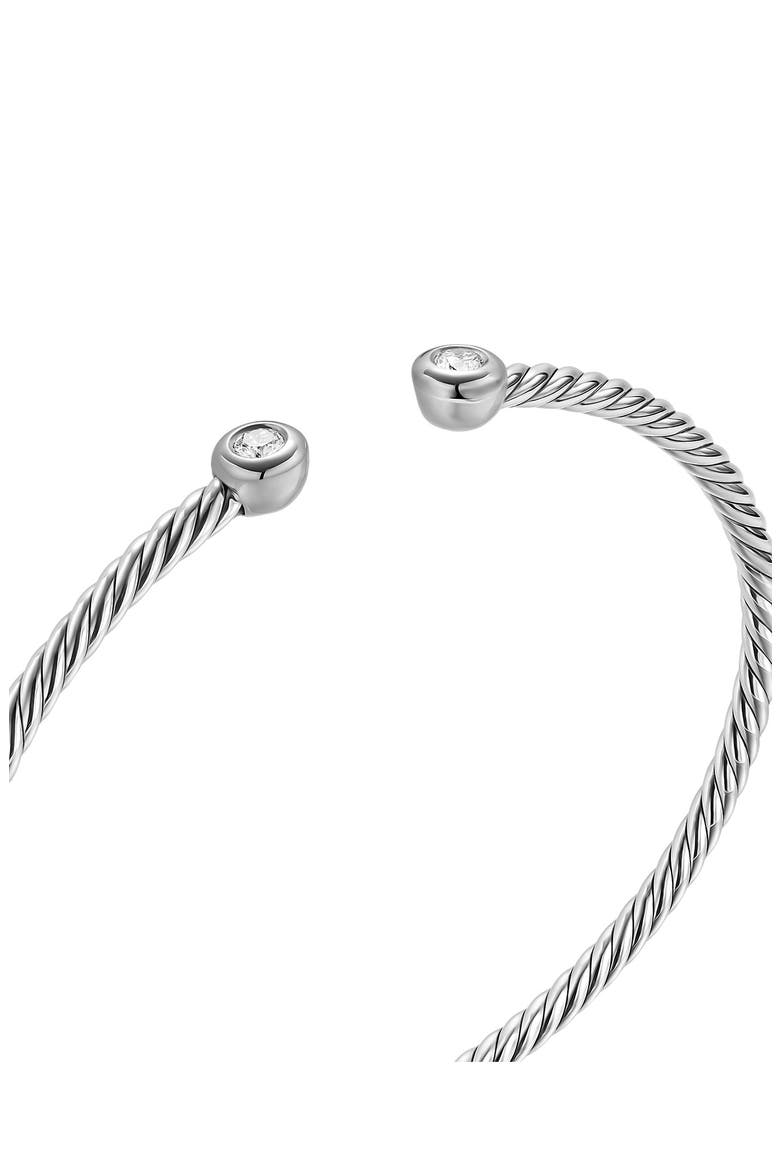 Micro Cable Flex® Round Bracelet in Sterling Silver with Diamonds, 2.6mm, Alternate, color, SILVER PAVE