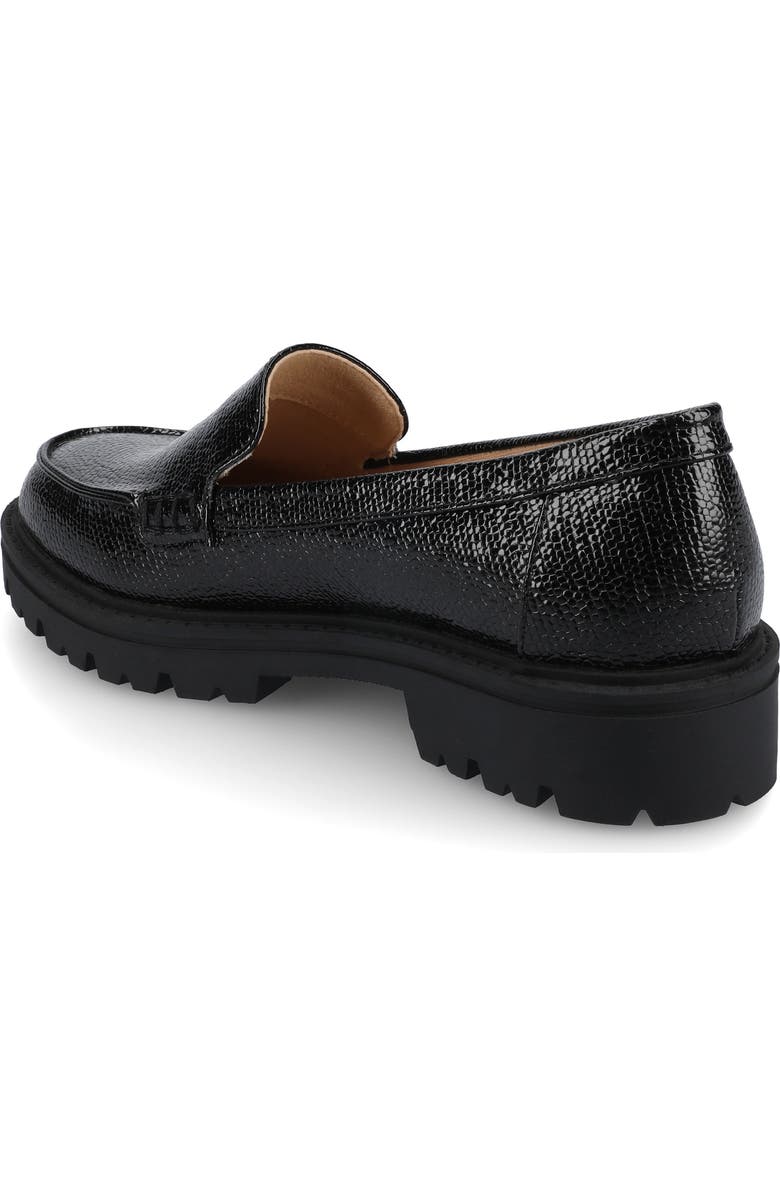 Journee Collection Ericka Lug Sole Platform Loafer - Wide Width, Alternate, color, Black Lizard