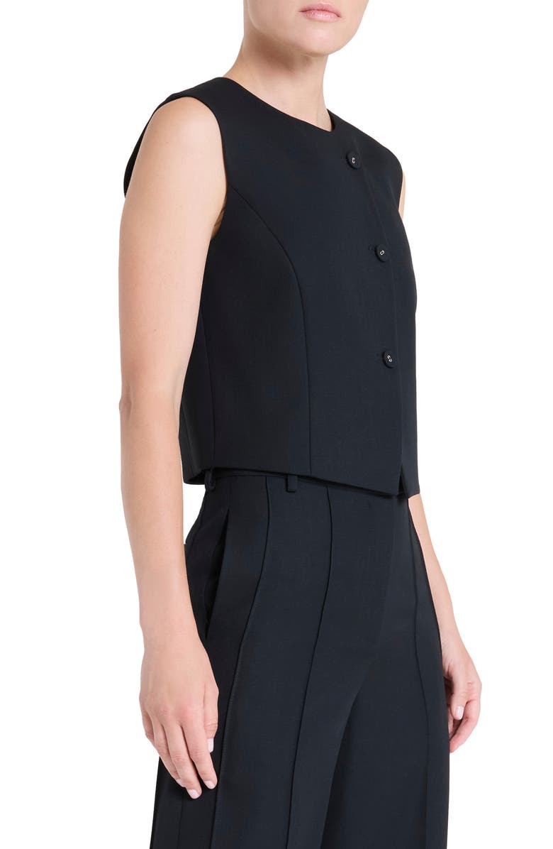 TWP Perry Virgin Wool Crop Vest, Alternate, color, Black