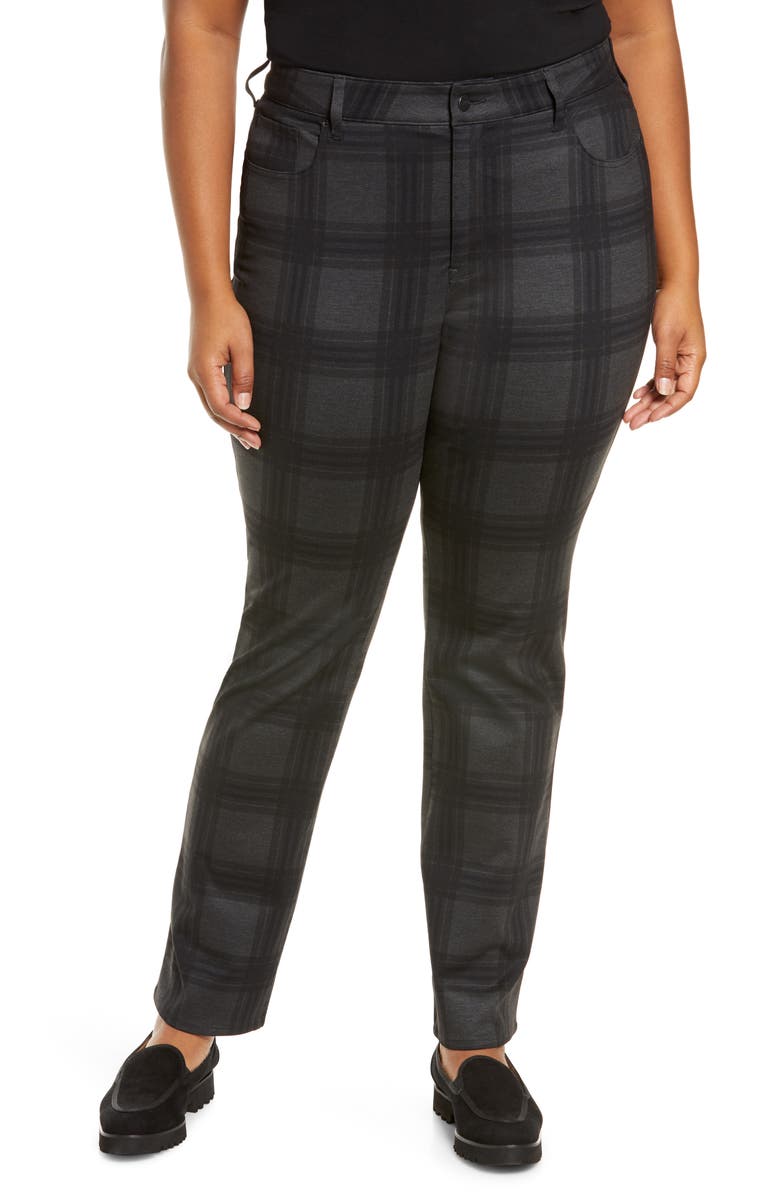 NYDJ Marilyn Plaid Ponte Straight Leg Pants, Main, color,