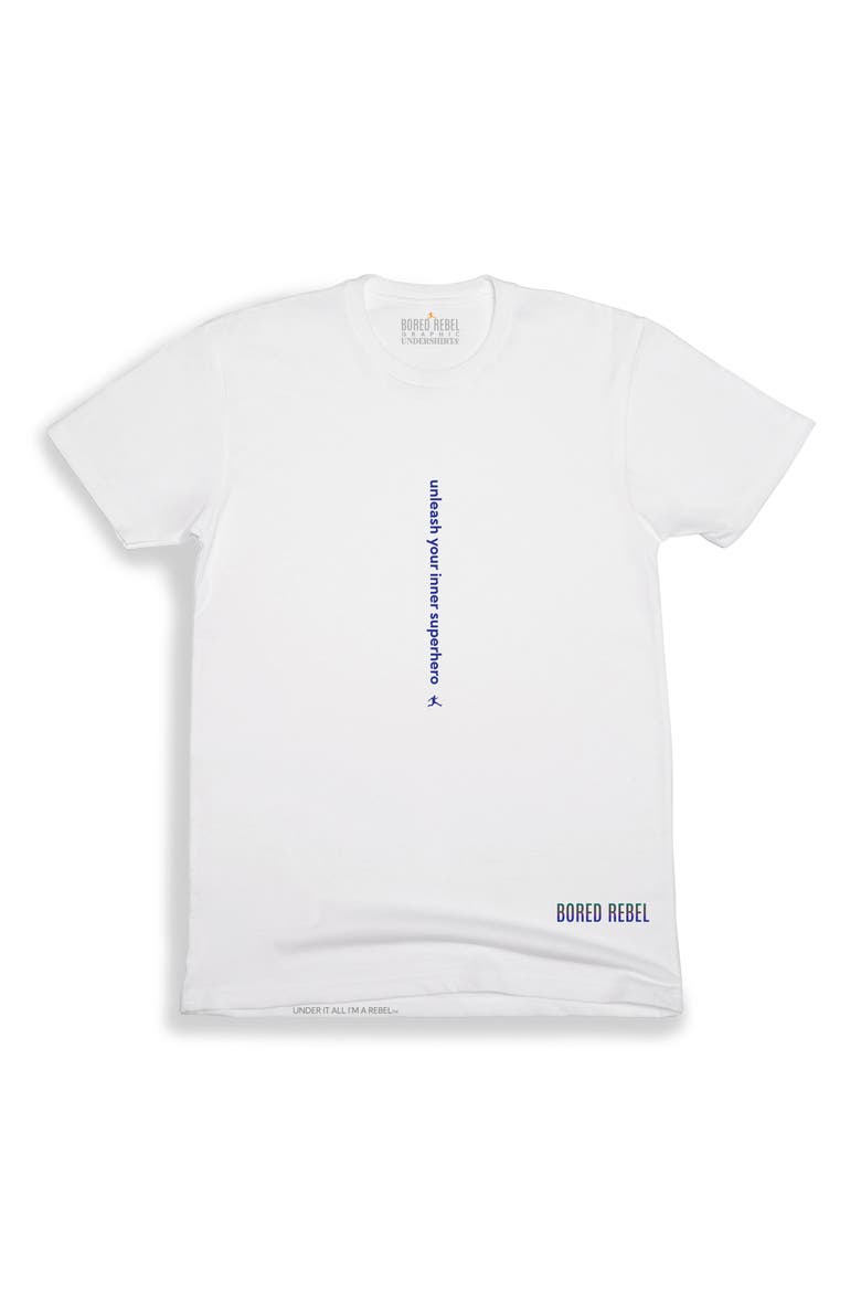 Unleash Your Inner Superhero Crewneck Graphic Undershirt, Alternate, color, WHITE