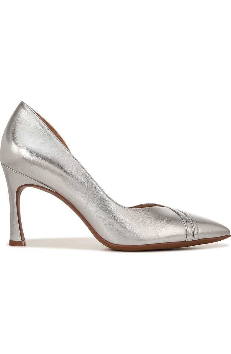 Naturalizer Aubrey Asymmetric Pointed Toe Pump, Alternate, color, Silver Leather