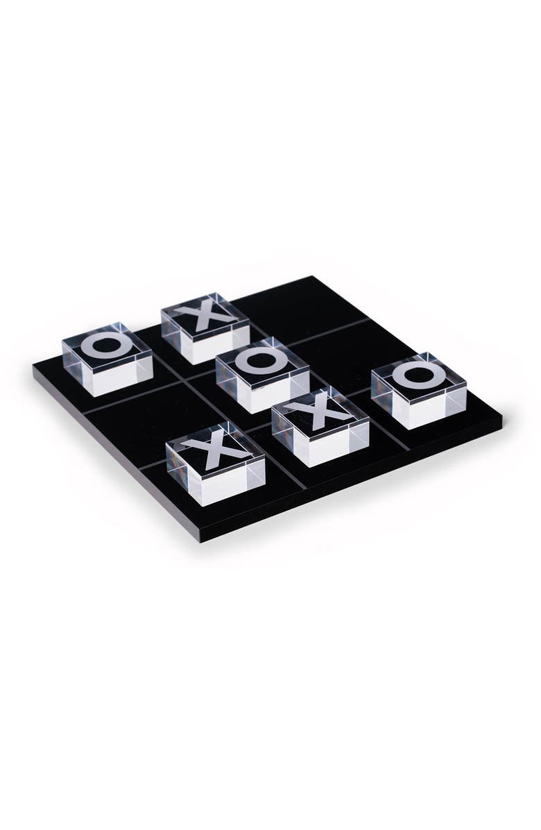 Bey-Berk Vince Acrylic Tic-Tac-Toe Set, Main, color, Black