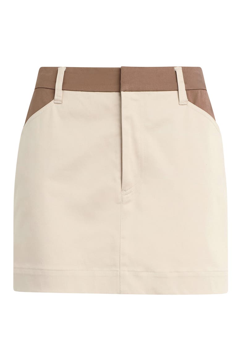 The Monica Miniskirt, Alternate, color, BEIGE W/ KHAKI CON