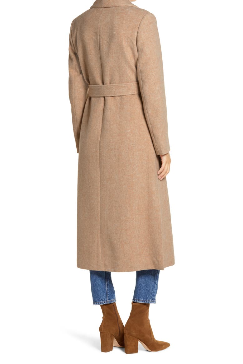 Herringbone Long Wrap Coat, Alternate, color, OAT- CREAM HERRINGBONE