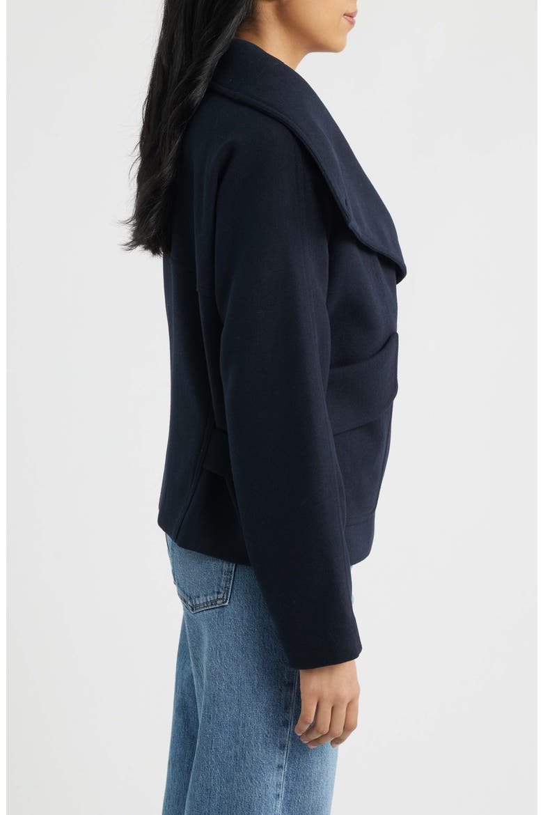 Double Breasted Flannel Coat, Alternate, color, NAVY