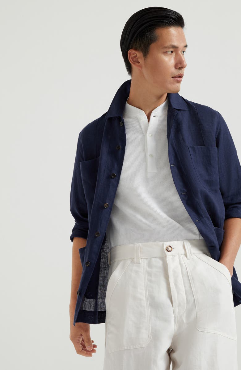 Brunello Cucinelli Linen guayabera, Alternate, color, 