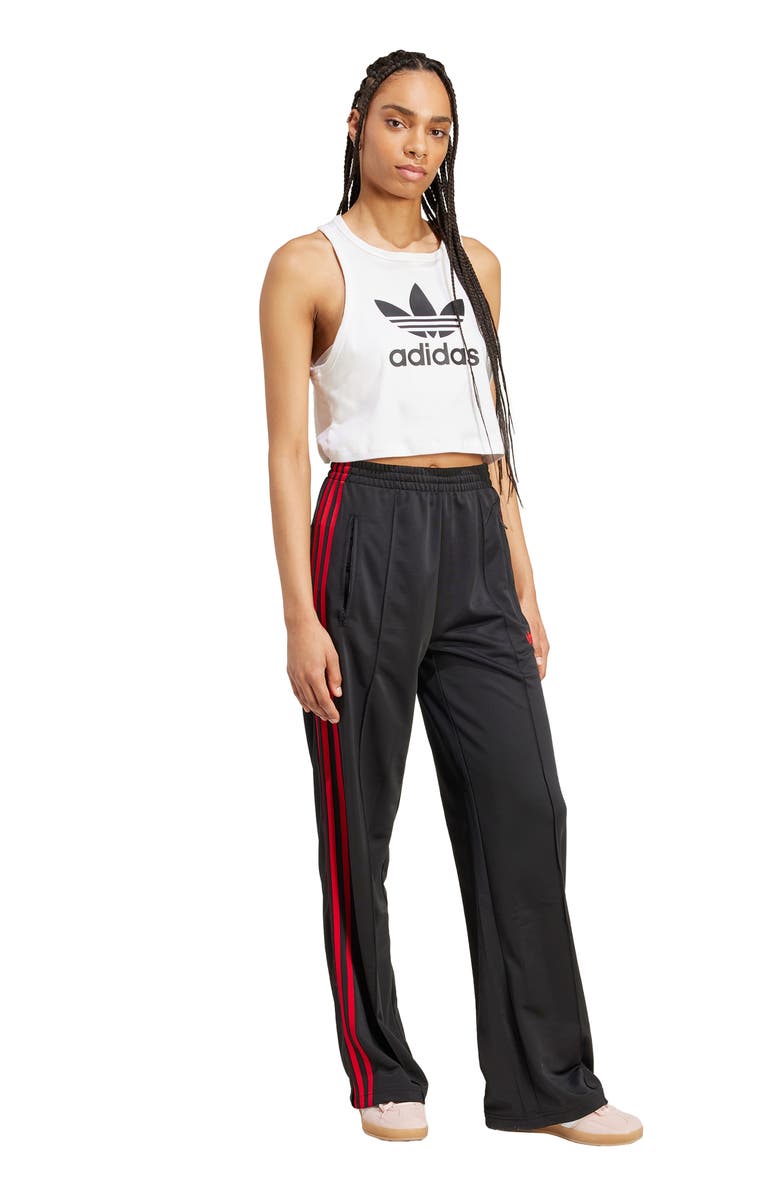 adidas Firebird Recycled Polyester Track Pants, Alternate, color, Black/ Better Scarlet