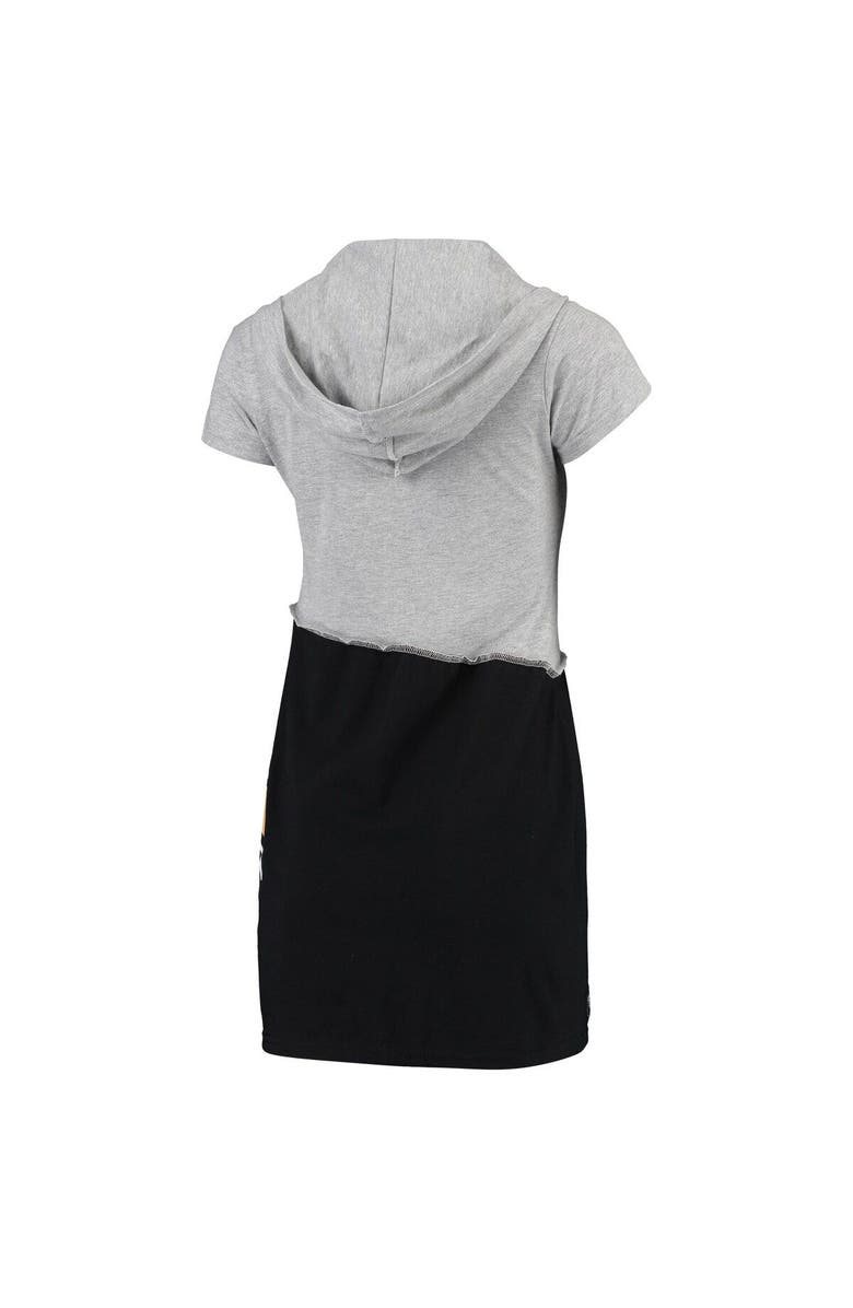 REFRIED APPAREL Women's Refried Apparel Gray/Black New Orleans Saints Sustainable Hooded Mini Dress, Alternate, color,
