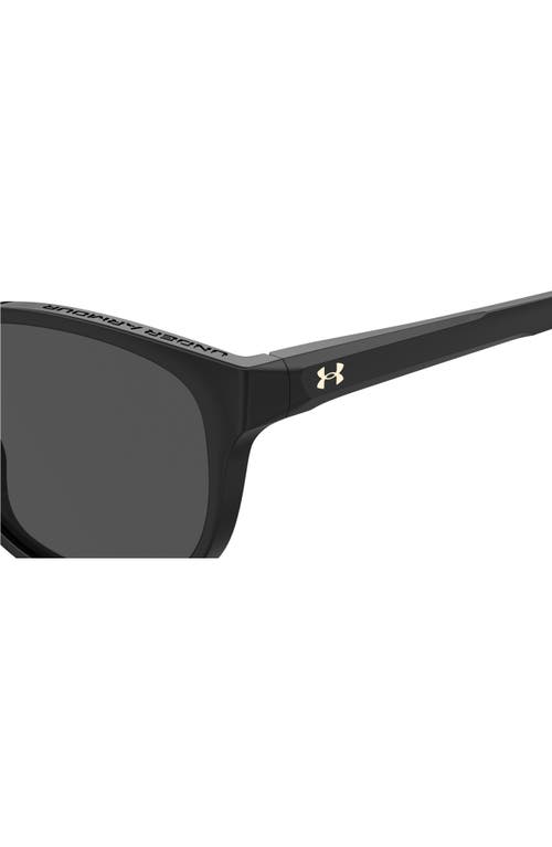 Under Armour 57mm Gradient Polarized Rectangular Sunglasses In Black