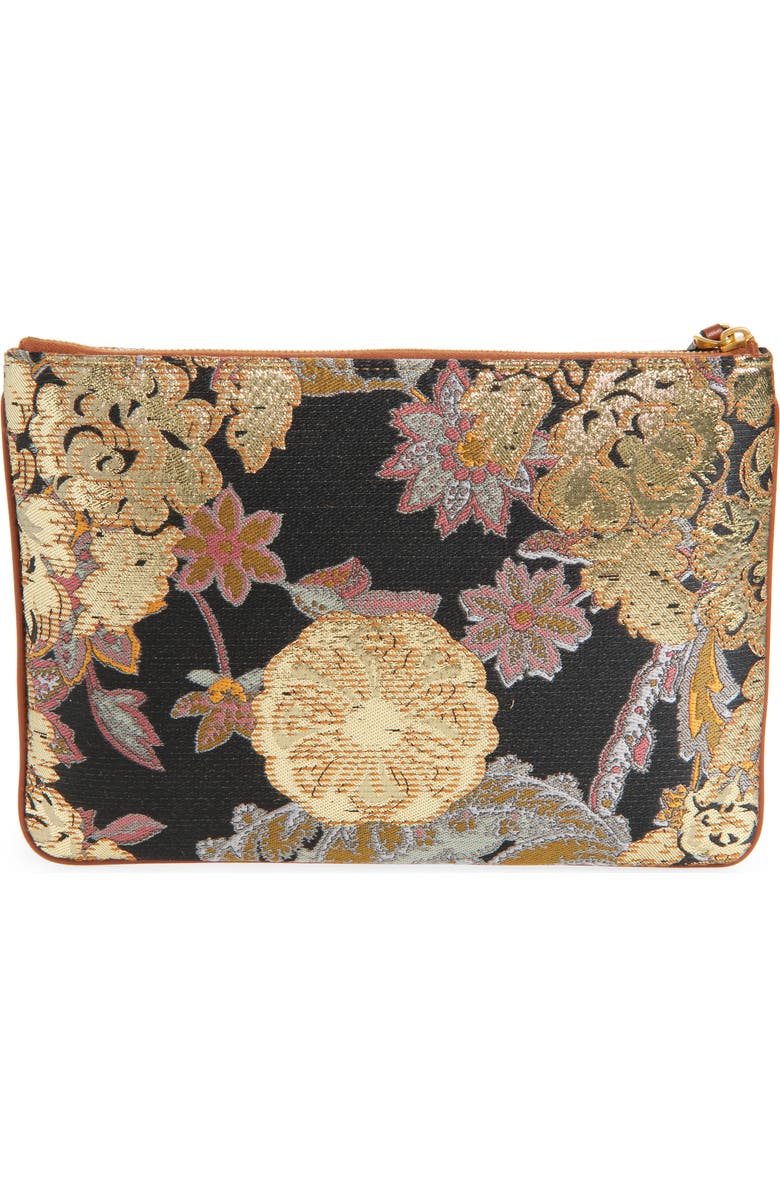 Valentino Garavani VLOGO Floral Jacquard Zip Pouch, Alternate, color,