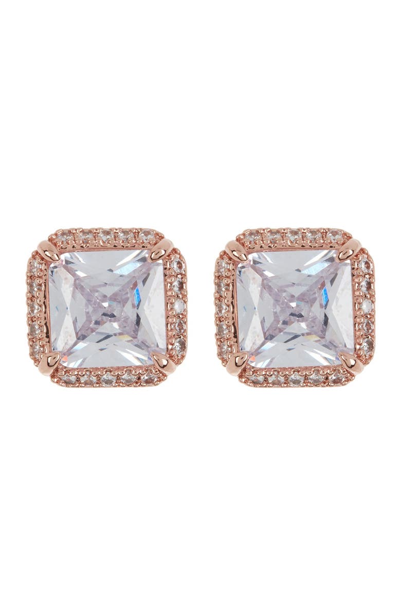 Kate Spade New York that sparkle pave princess cut cz stud earrings, Main, color,