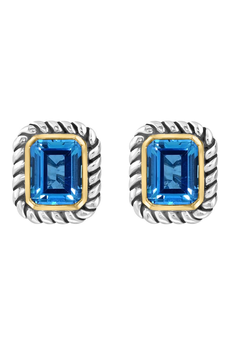 Stone Stud Earrings, Alternate, color, BLUE