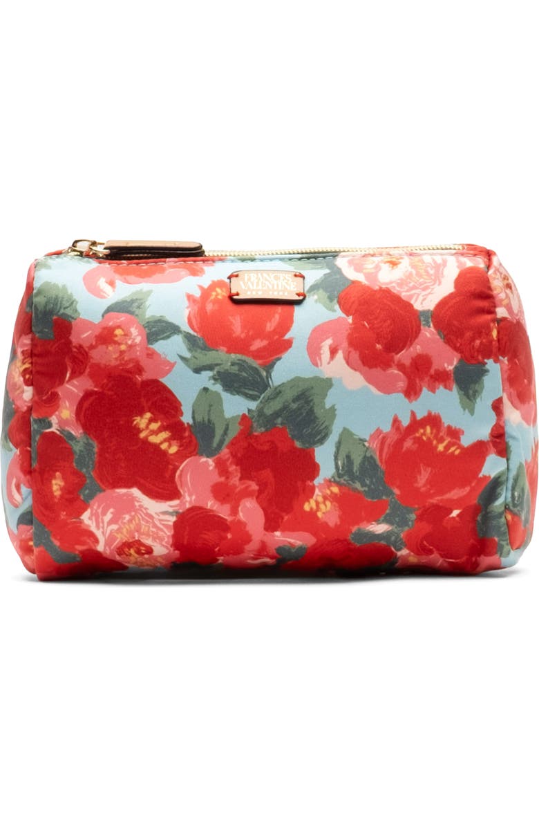 Frances Valentine Small Cosmetic Pouch, Main, color, Red/Light Blue