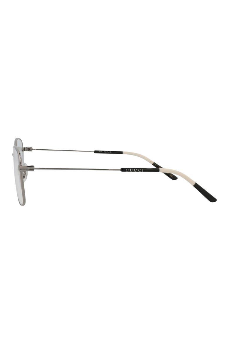 Novelty 53mm Rectangular Optical Glasses, Alternate, color, RUTHENIUM TRANSPARENT