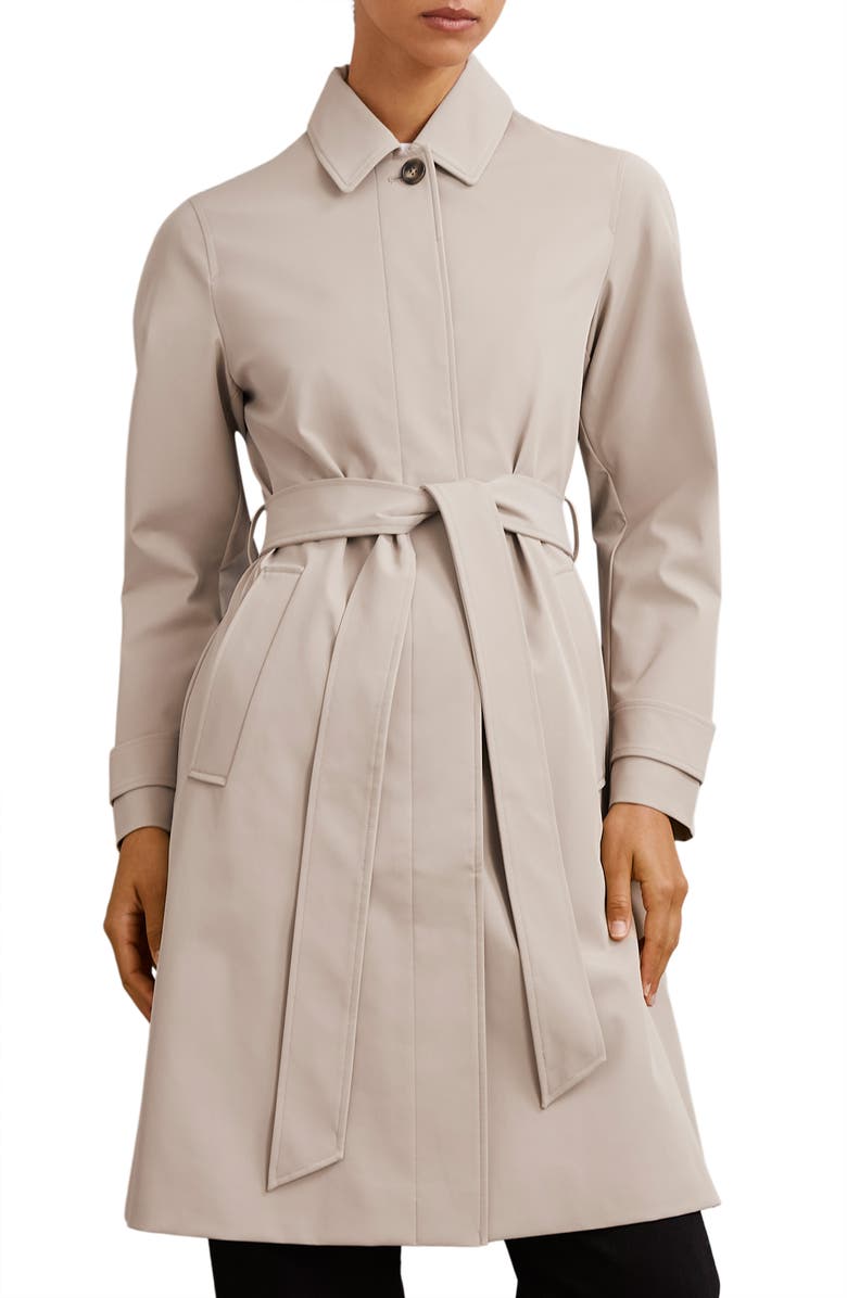 Reiss Logan Water Resistant Coat with Removable Quilted Insert, Main, color, Neutral