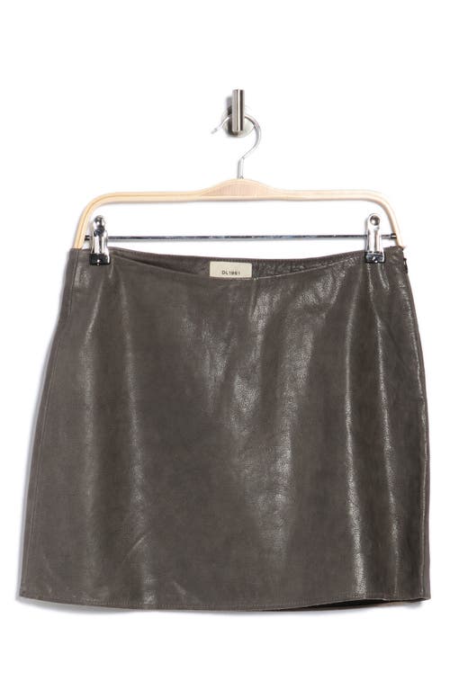 Dl1961 Alma Leather Miniskirt In Gray