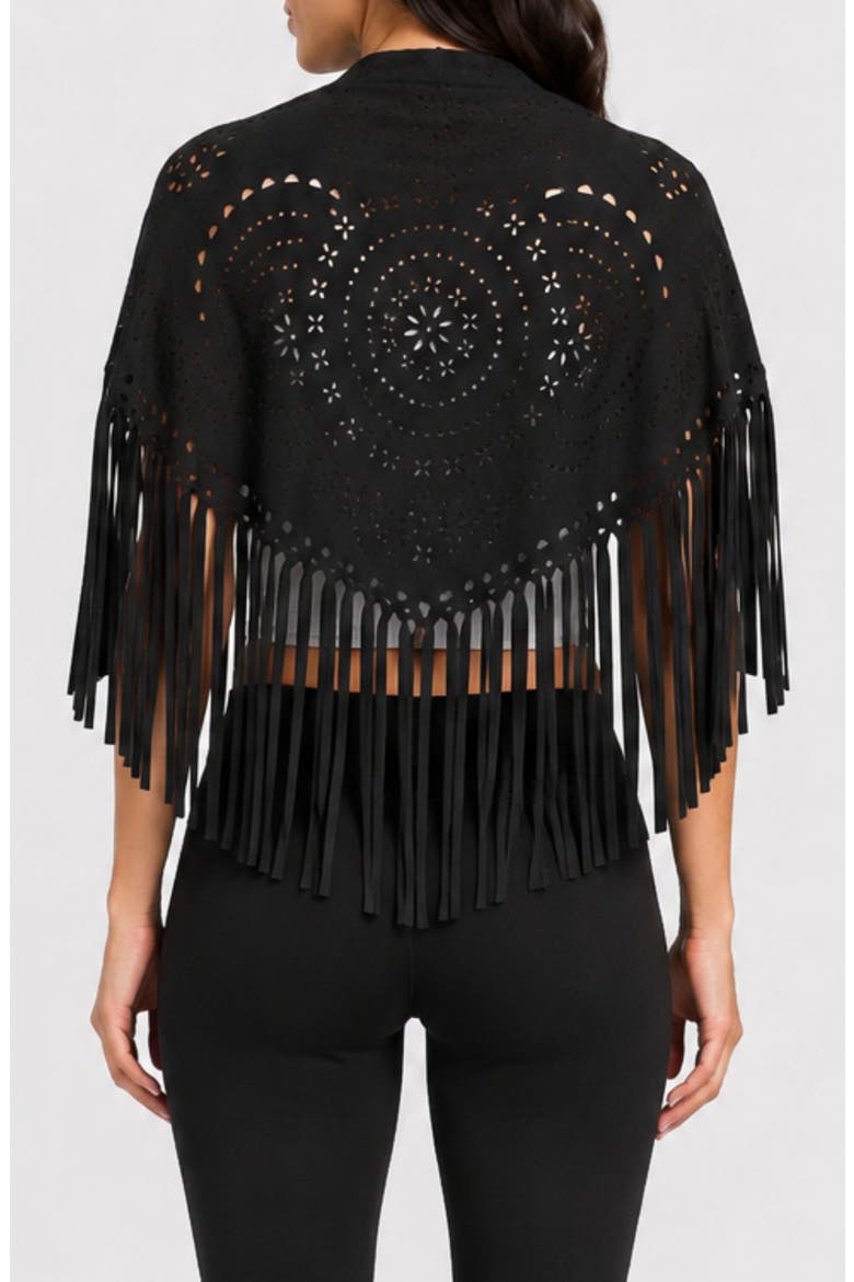 Western Fringe Shawl, Alternate, color, BLACK