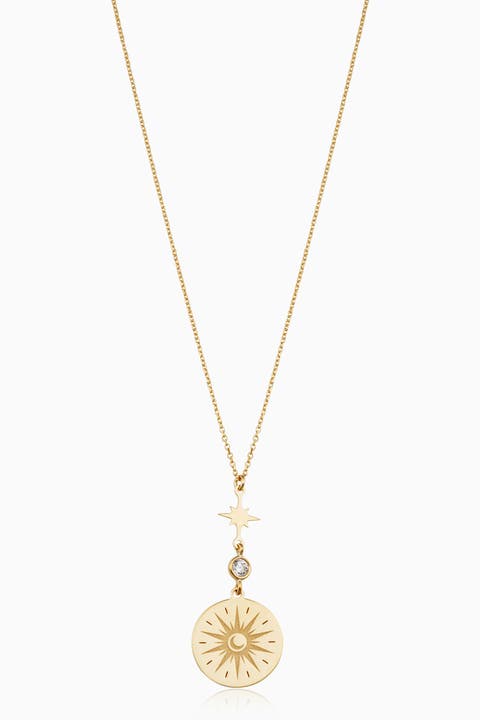 14K Yellow Gold Summer Solstice Pendant Necklace