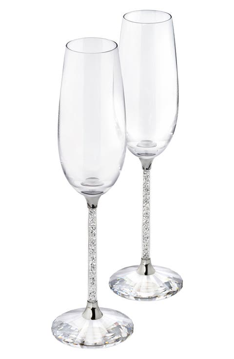 Crystalline Set of 2 Toasting Flutes