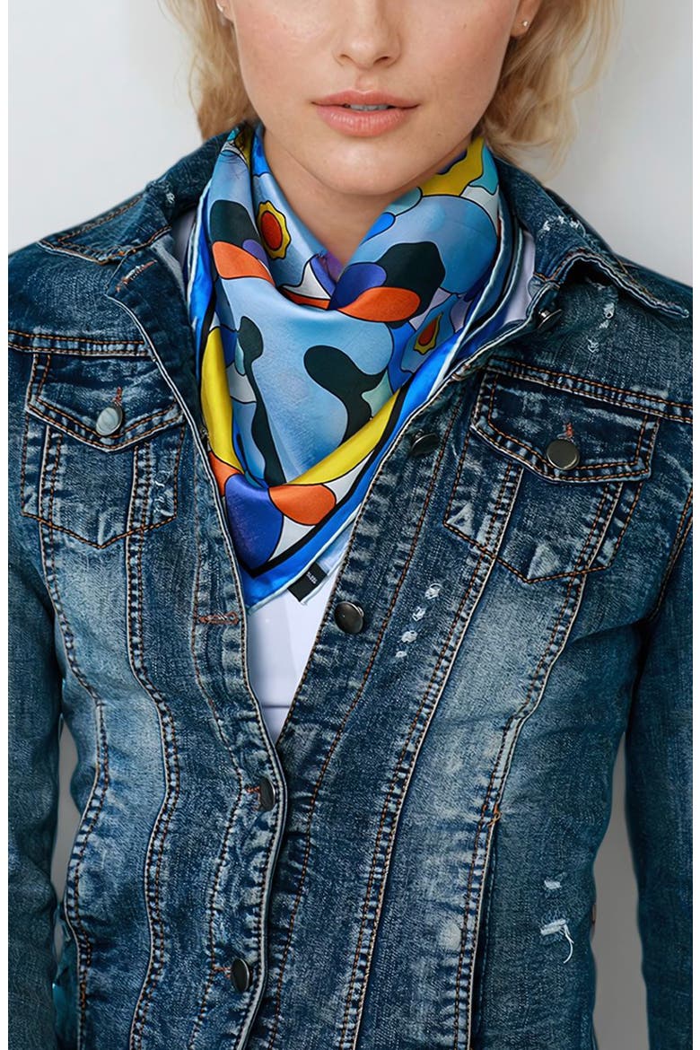 Silk Scarf Of Ocean Imagination, Alternate, color, Blue