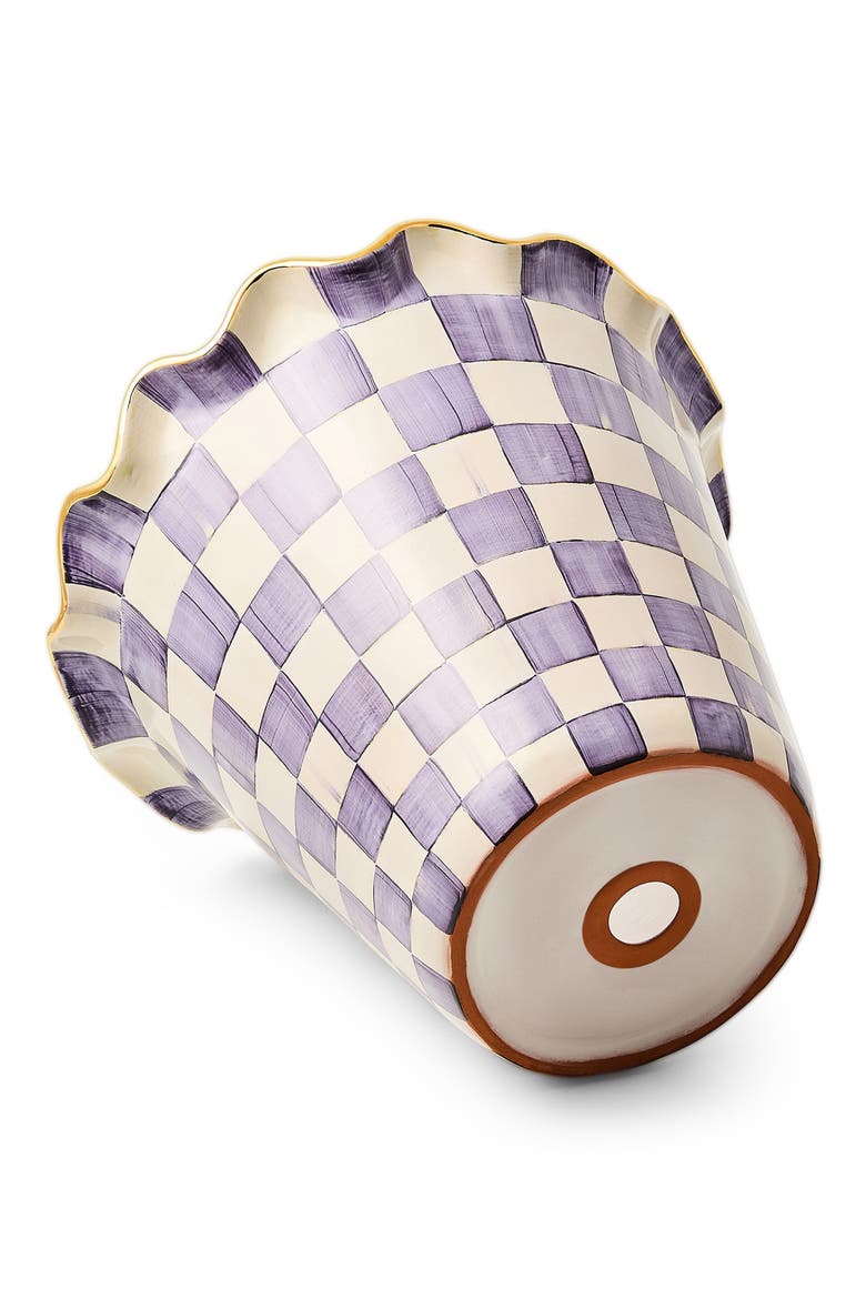 Violet Check Jumbo Ceramic Garden Pot, Alternate, color, VIOLET