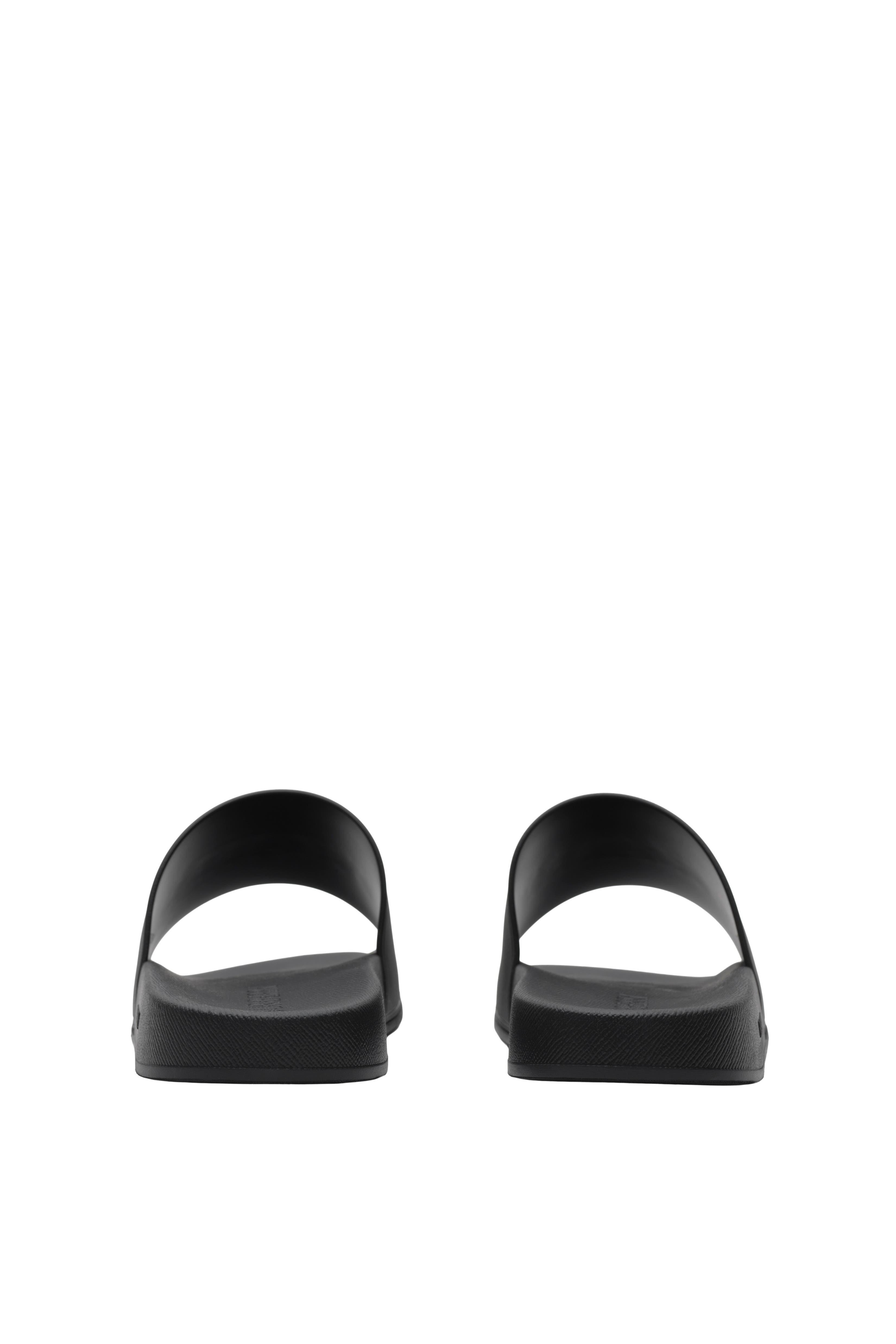 Burberry Logo Slides, Alternate, color, Black/White