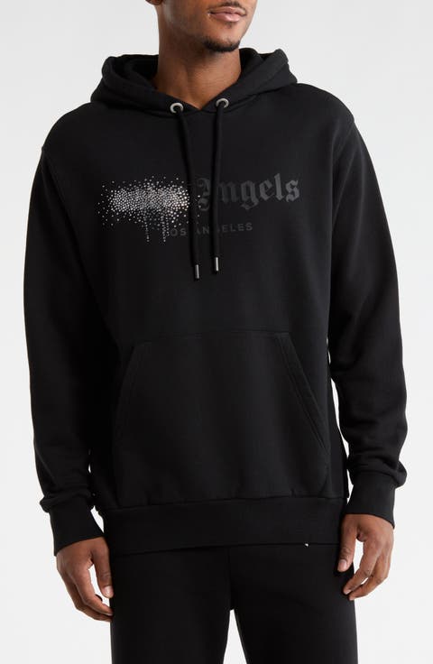 Crystal Embellished Cotton Graphic Hoodie